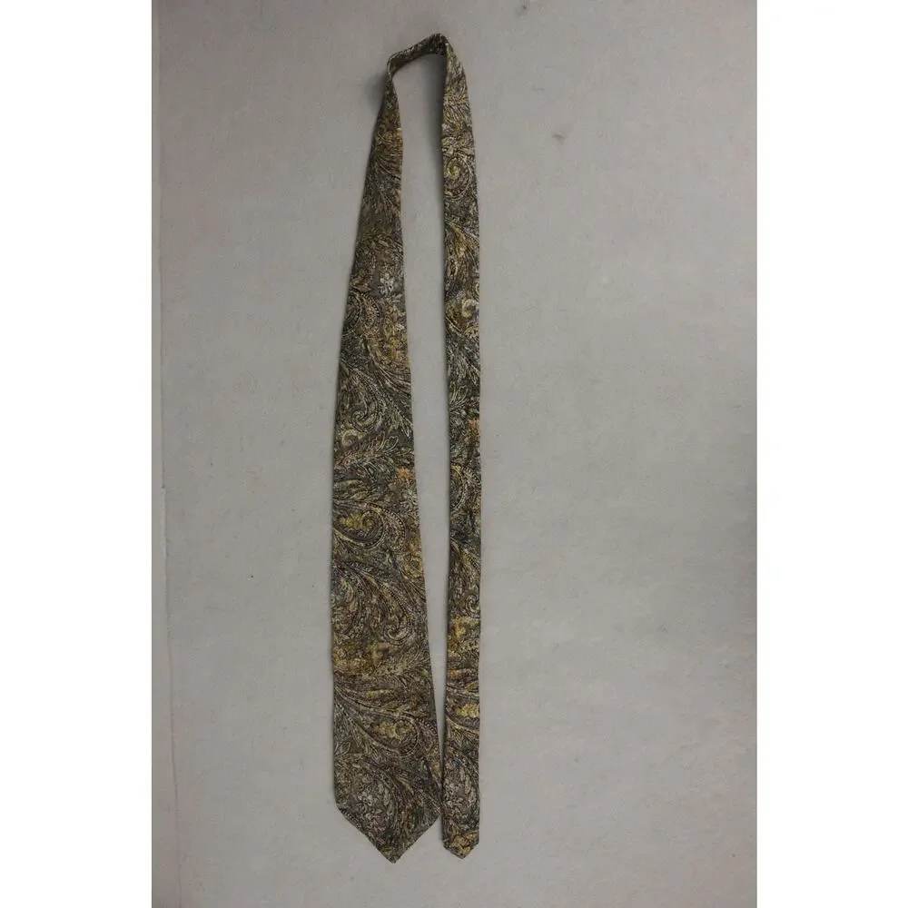 Burberrys of London Tie‎ Mens Paisley Floral Print Brown Tan Business Casual